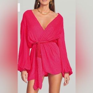 Retrofete Gabrielle Sequin Robe Dress in Ultra Pink
